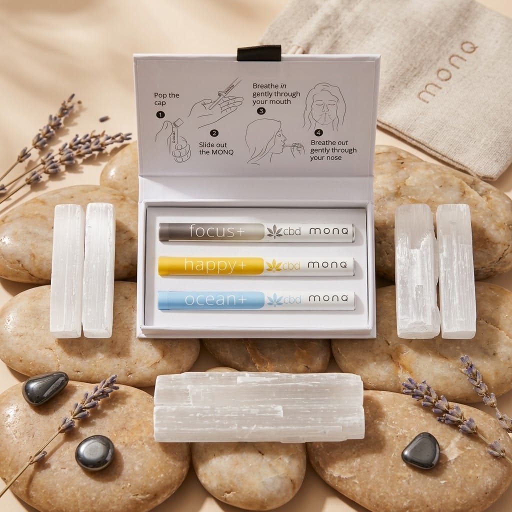 MONQ Aromatherapy Diffuser Set Focus+, Happy+, Ocean+ CBD 3-Pack